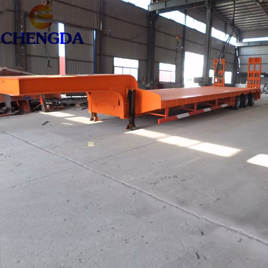 Heavy Duty 3axles Excavator Transport Gooseneck Lowboy Low Loader Bed Lowbed Semi Truck Trailer