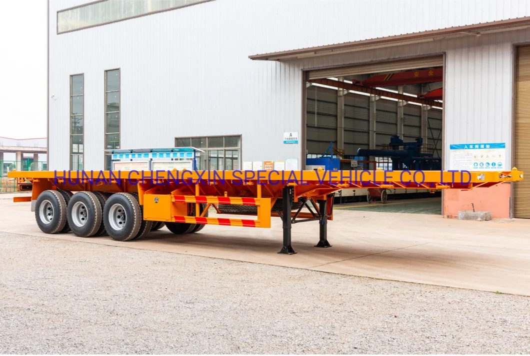 3 Axle China Manufacture Truck Heavy Duty Transportation Flatbed Cargo Container Carrier Semi Trailer