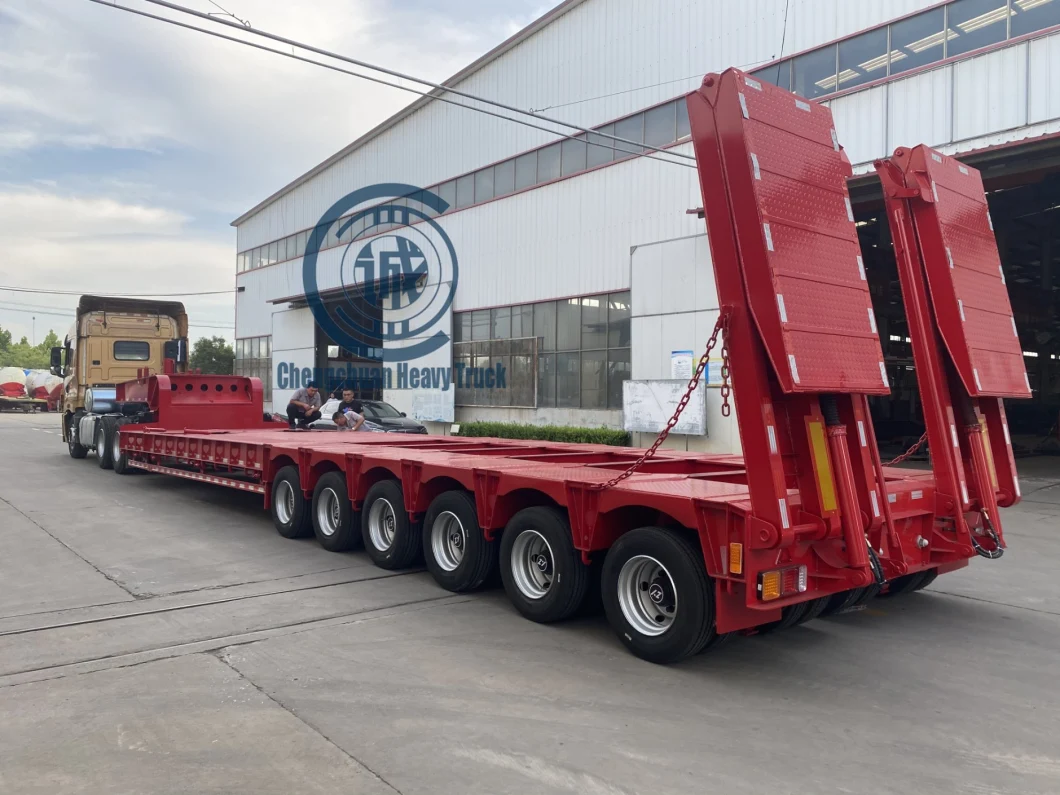 Brand New 6 Axles Special Made Flexible Low Bed Semi-Trailer 150-200 Tons Payload