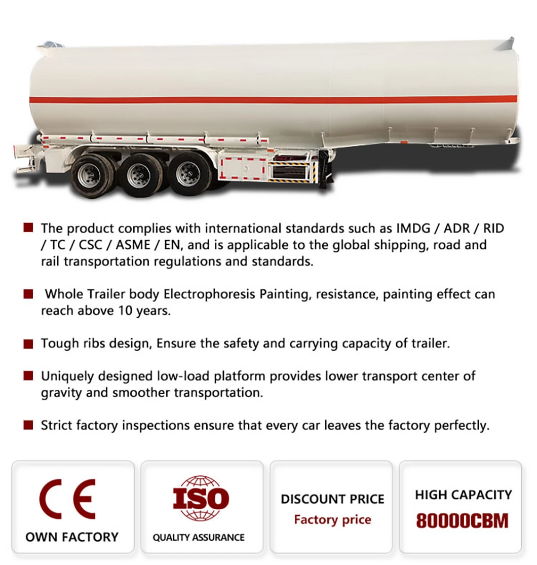 China Factory Oil Water Milk Diesel Tanker Tank Semi Trailer for Sale