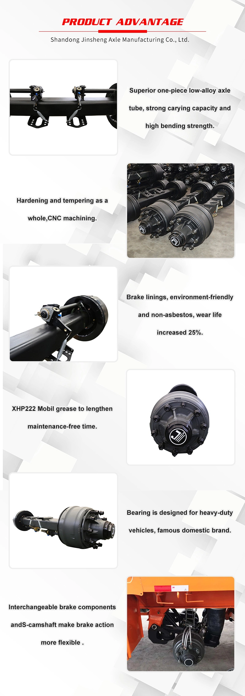 Trailer Part Axle Spare Parts American Type Fuwa Axle Trailer Axle Rear Axle Drive Axle for Auto Parts and Truck Part