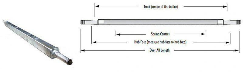 93" Galvanized Torsion Drop Center Trailer Axle With Hubs (3,500 lb.)