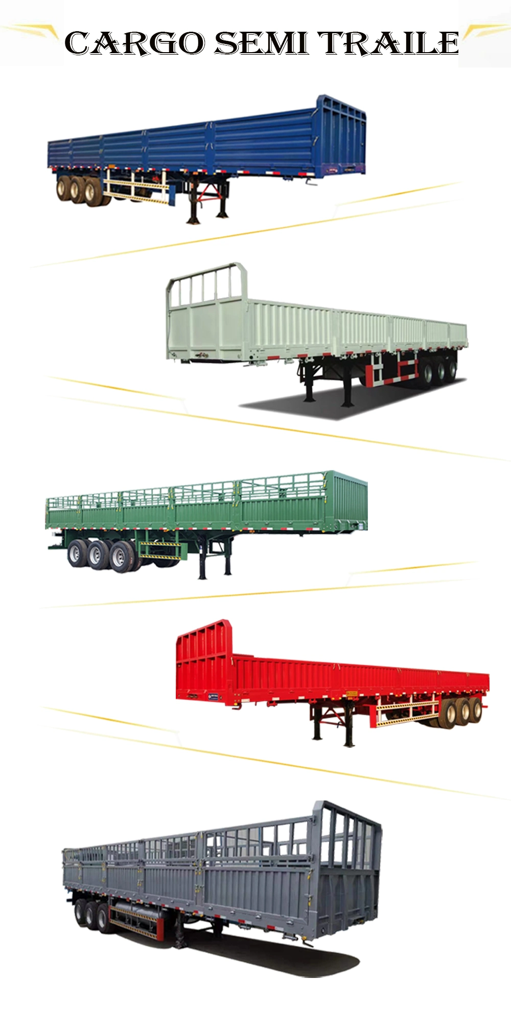 40FT Drop Side Wall Sidewall Board Bulk Fence Stake Van Curtain Box Drop Dump Tipper Transport Flatbed Container Heavy Cargo Truck Semi Trailer for Sale