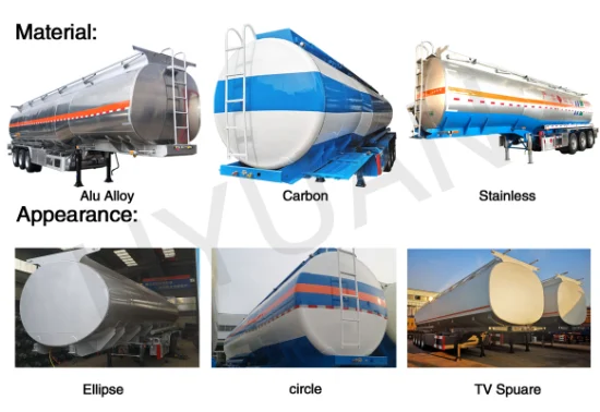 Petróleo/Diesel/Gasolina/Crudo/Agua/Leche/Transporte de Propano Monobloque de Acero Tanque de Combustible/Camión Cisterna Semi Remolque para la Venta