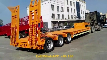 80 toneladas de carga útil de 4 ejes Lowbed Trailer Truck /Low Bed Trailer/Semi Trailer