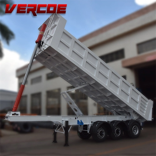 Nuevo diseño 50t 60t 4 ejes U-Turn Back 3 6 ejes Heavy Duty Side Aluminio Trasero 30 50 60ton Semi camión hidráulico Dnd Dump Trailer